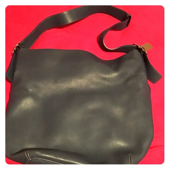 Coach Handbags - Blue Coach tote. Leather outside. 💯